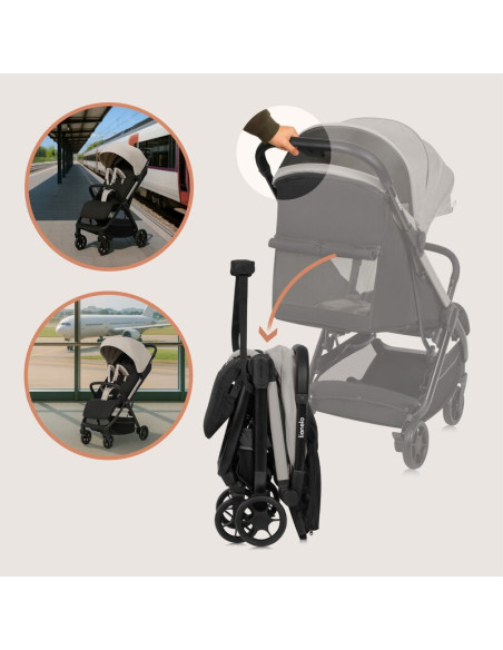 BN-LO-JULIE_AIR_BEIGE_SAND,Carucior sport, Lionelo, Julie Air, Greutate redusa - 7.5 kg, Sustine 22 kg, 6 luni+, Capotina imperm