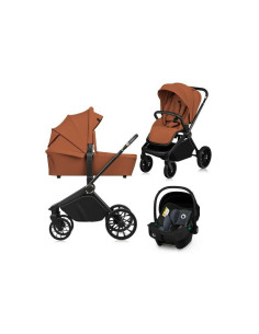 BN-LO-MIKA_PLUS_3IN1_BROWN_RUST,Carucior 3 in 1, Lionelo, Mika Plus, Cadru din aluminiu, Cu landou intarit si salteluta moale, C