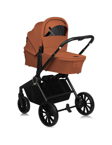 BN-LO-MIKA_PLUS_3IN1_BROWN_RUST,Carucior 3 in 1, Lionelo, Mika Plus, Cadru din aluminiu, Cu landou intarit si salteluta moale, C