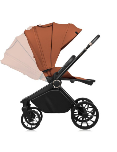 BN-LO-MIKA_PLUS_3IN1_BROWN_RUST,Carucior 3 in 1, Lionelo, Mika Plus, Cadru din aluminiu, Cu landou intarit si salteluta moale, C