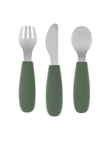 BN-727817,Set complet tacamuri, Petite&Mars, Take&Match, Din silicon si otel inoxidabil, Fara BPA, 12 luni+, Verde