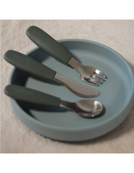 BN-727817,Set complet tacamuri, Petite&Mars, Take&Match, Din silicon si otel inoxidabil, Fara BPA, 12 luni+, Verde