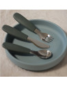 BN-727817,Set complet tacamuri, Petite&Mars, Take&Match, Din silicon si otel inoxidabil, Fara BPA, 12 luni+, Verde