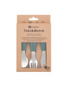 BN-727817,Set complet tacamuri, Petite&Mars, Take&Match, Din silicon si otel inoxidabil, Fara BPA, 12 luni+, Verde