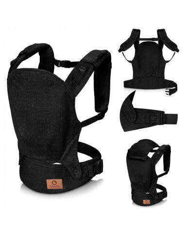 BN-LO-MARGAREET_AIR_BLACK,Marsupiu ergonomic, Lionelo, Margareet Air, 3 pozitii de purtare, Certificat de Institutul Internation