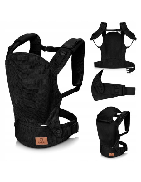 BN-LO-MARGAREET_AIR_BLACK,Marsupiu ergonomic, Lionelo, Margareet Air, 3 pozitii de purtare, Certificat de Institutul Internation
