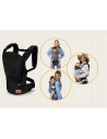 BN-LO-MARGAREET_AIR_BLACK,Marsupiu ergonomic, Lionelo, Margareet Air, 3 pozitii de purtare, Certificat de Institutul Internation