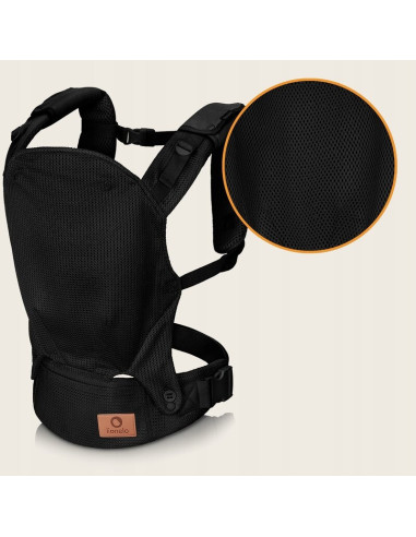 BN-LO-MARGAREET_AIR_BLACK,Marsupiu ergonomic, Lionelo, Margareet Air, 3 pozitii de purtare, Certificat de Institutul Internation