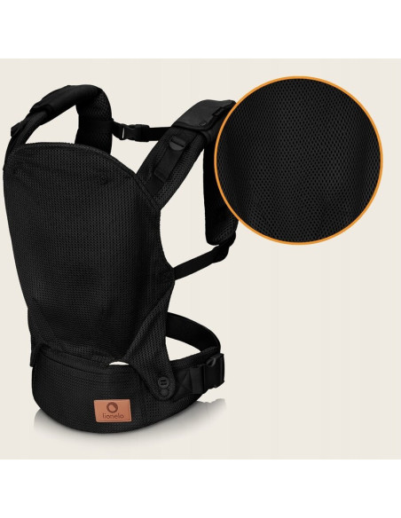 BN-LO-MARGAREET_AIR_BLACK,Marsupiu ergonomic, Lionelo, Margareet Air, 3 pozitii de purtare, Certificat de Institutul Internation