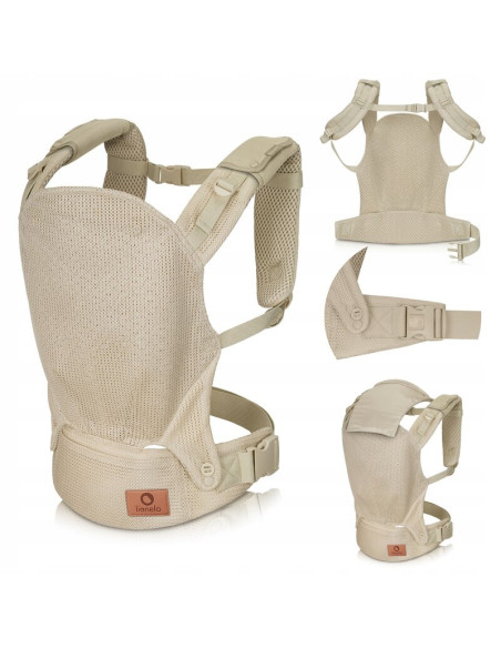 BN-LO-MARGAREET_AIR_BEIGE,Marsupiu ergonomic, Lionelo, Margareet Air, 3 pozitii de purtare, Certificat de Institutul Internation