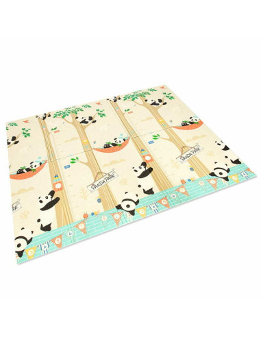 BN-BL128,Covoras de joaca, Bocioland, Panda, Pliabil, Protectie impotriva loviturilor, Dimensiune mare, 180 x 150 cm, Cu Imprime