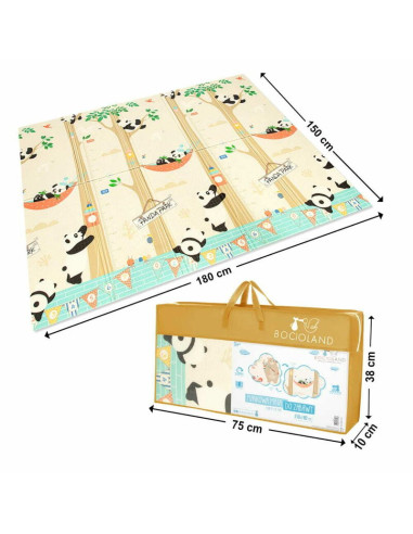 BN-BL128,Covoras de joaca, Bocioland, Panda, Pliabil, Protectie impotriva loviturilor, Dimensiune mare, 180 x 150 cm, Cu Imprime