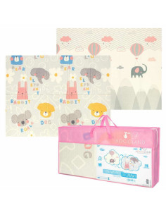 BN-BL126,Covoras de joaca, Bocioland, Grey Elephant, Pliabil, Protectie impotriva loviturilor, Dimensiune mare, 180 x 150 cm, Cu 2