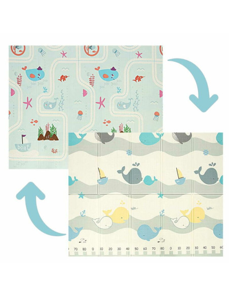 BN-BL127,Covoras de joaca, Bocioland, Water City, Pliabil, Protectie impotriva loviturilor, Dimensiune mare, 180 x 150 cm, Cu Im