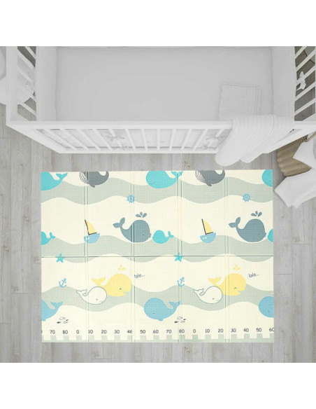 BN-BL127,Covoras de joaca, Bocioland, Water City, Pliabil, Protectie impotriva loviturilor, Dimensiune mare, 180 x 150 cm, Cu Im