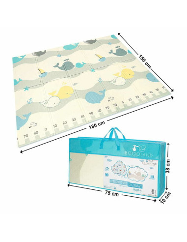 BN-BL127,Covoras de joaca, Bocioland, Water City, Pliabil, Protectie impotriva loviturilor, Dimensiune mare, 180 x 150 cm, Cu Im