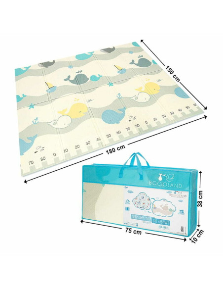 BN-BL127,Covoras de joaca, Bocioland, Water City, Pliabil, Protectie impotriva loviturilor, Dimensiune mare, 180 x 150 cm, Cu Im