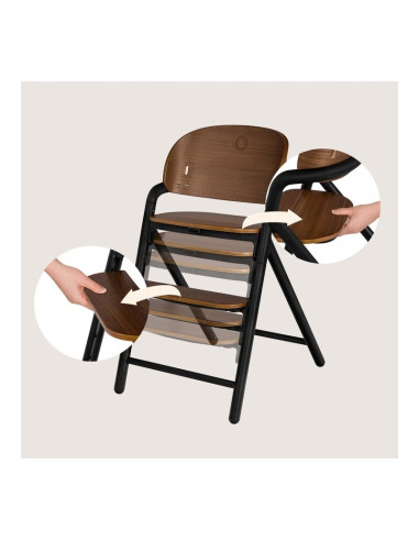 BN-LO-CELIA_BLACK_WOOD,Scaun de masa multifunctional Celia, Lionelo, Din lemn de fag, 6 luni- adult, Reglabil pe inaltime, Husa 