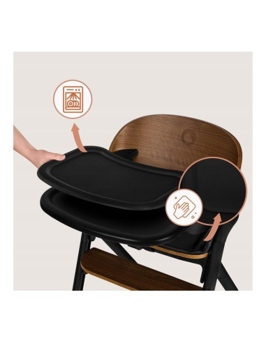 BN-LO-CELIA_BLACK_WOOD,Scaun de masa multifunctional Celia, Lionelo, Din lemn de fag, 6 luni- adult, Reglabil pe inaltime, Husa 