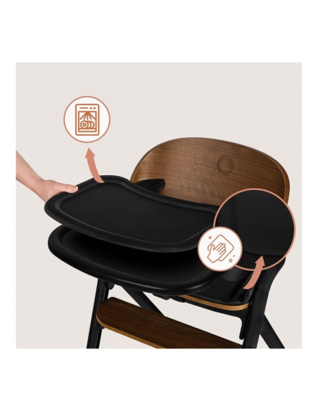BN-LO-CELIA_BLACK_WOOD,Scaun de masa multifunctional Celia, Lionelo, Din lemn de fag, 6 luni- adult, Reglabil pe inaltime, Husa 