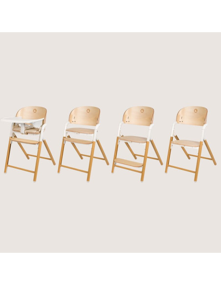 BN-LO-CELIA_WHITE_NATURAL_WOOD,Scaun de masa multifunctional Celia, Lionelo, Din lemn de fag, 6 luni- adult, Reglabil pe inaltim