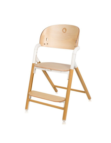 BN-LO-CELIA_WHITE_NATURAL_WOOD,Scaun de masa multifunctional Celia, Lionelo, Din lemn de fag, 6 luni- adult, Reglabil pe inaltim