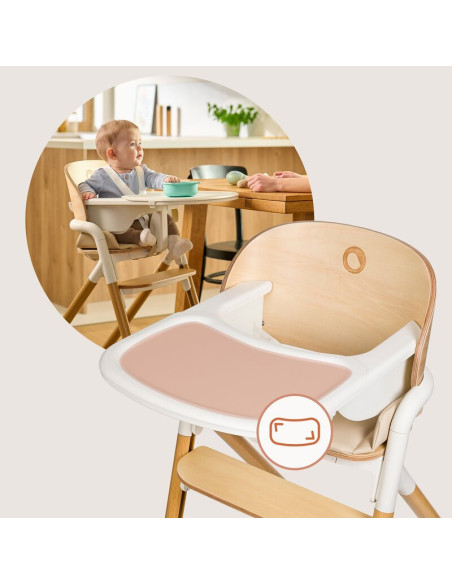 BN-LO-CELIA_WHITE_NATURAL_WOOD,Scaun de masa multifunctional Celia, Lionelo, Din lemn de fag, 6 luni- adult, Reglabil pe inaltim