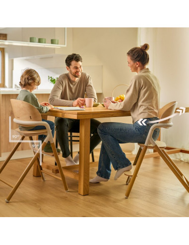 BN-LO-CELIA_WHITE_NATURAL_WOOD,Scaun de masa multifunctional Celia, Lionelo, Din lemn de fag, 6 luni- adult, Reglabil pe inaltim