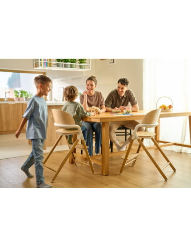 BN-LO-CELIA_WHITE_NATURAL_WOOD,Scaun de masa multifunctional Celia, Lionelo, Din lemn de fag, 6 luni- adult, Reglabil pe inaltim