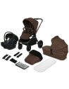 BN-LO-MIKA_PLUS_3IN1_MOCHA_MOUSSE,Carucior 3 in 1, Lionelo, Mika Plus, Cadru din aluminiu, Cu landou intarit si salteluta moale,