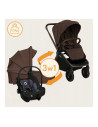 BN-LO-MIKA_PLUS_3IN1_MOCHA_MOUSSE,Carucior 3 in 1, Lionelo, Mika Plus, Cadru din aluminiu, Cu landou intarit si salteluta moale,