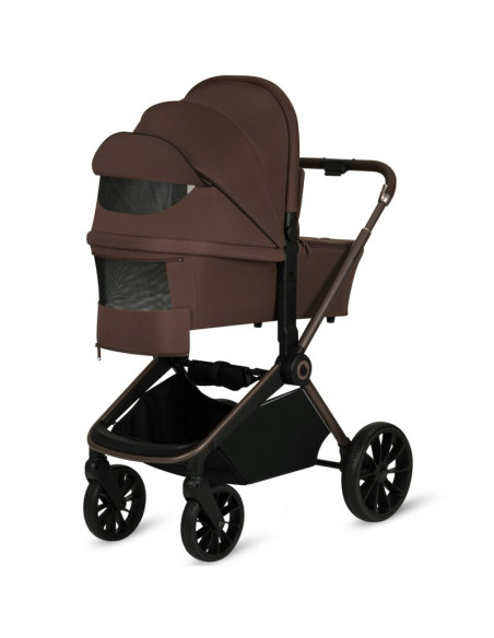 BN-LO-MIKA_PLUS_3IN1_MOCHA_MOUSSE,Carucior 3 in 1, Lionelo, Mika Plus, Cadru din aluminiu, Cu landou intarit si salteluta moale,