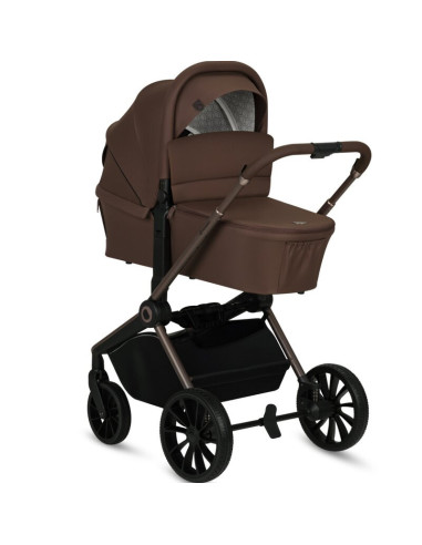 BN-LO-MIKA_PLUS_3IN1_MOCHA_MOUSSE,Carucior 3 in 1, Lionelo, Mika Plus, Cadru din aluminiu, Cu landou intarit si salteluta moale,