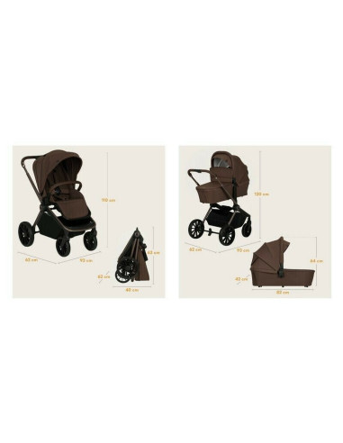 BN-LO-MIKA_PLUS_3IN1_MOCHA_MOUSSE,Carucior 3 in 1, Lionelo, Mika Plus, Cadru din aluminiu, Cu landou intarit si salteluta moale,
