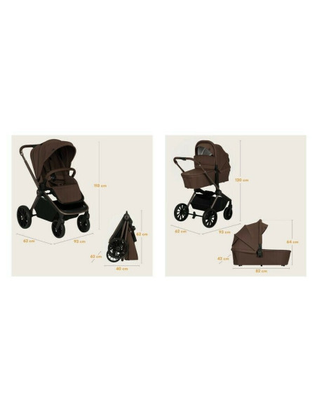 BN-LO-MIKA_PLUS_3IN1_MOCHA_MOUSSE,Carucior 3 in 1, Lionelo, Mika Plus, Cadru din aluminiu, Cu landou intarit si salteluta moale,