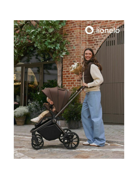 BN-LO-MIKA_PLUS_3IN1_MOCHA_MOUSSE,Carucior 3 in 1, Lionelo, Mika Plus, Cadru din aluminiu, Cu landou intarit si salteluta moale,