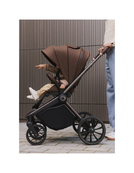 BN-LO-MIKA_PLUS_3IN1_MOCHA_MOUSSE,Carucior 3 in 1, Lionelo, Mika Plus, Cadru din aluminiu, Cu landou intarit si salteluta moale,
