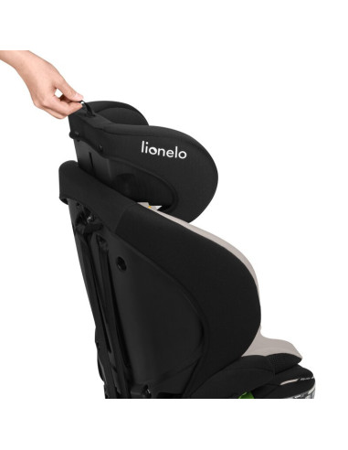 BN-LO-BILLY_I-SIZE_BEIGE_LATTE,Scaun auto i-Size, Lionelo, Billy, 76 - 150 cm, 1/2/3, Isofix + top tether, Tetiera reglabila in 