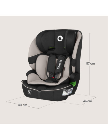 BN-LO-BILLY_I-SIZE_BEIGE_LATTE,Scaun auto i-Size, Lionelo, Billy, 76 - 150 cm, 1/2/3, Isofix + top tether, Tetiera reglabila in 