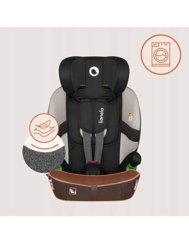 BN-LO-BILLY_I-SIZE_BEIGE_LATTE,Scaun auto i-Size, Lionelo, Billy, 76 - 150 cm, 1/2/3, Isofix + top tether, Tetiera reglabila in 