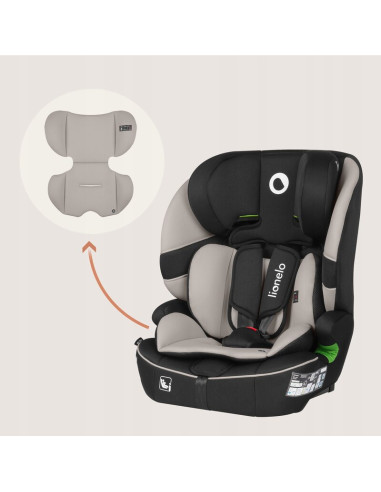 BN-LO-BILLY_I-SIZE_BEIGE_LATTE,Scaun auto i-Size, Lionelo, Billy, 76 - 150 cm, 1/2/3, Isofix + top tether, Tetiera reglabila in 