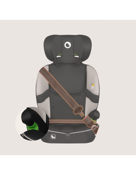 BN-LO-BILLY_I-SIZE_BEIGE_LATTE,Scaun auto i-Size, Lionelo, Billy, 76 - 150 cm, 1/2/3, Isofix + top tether, Tetiera reglabila in 