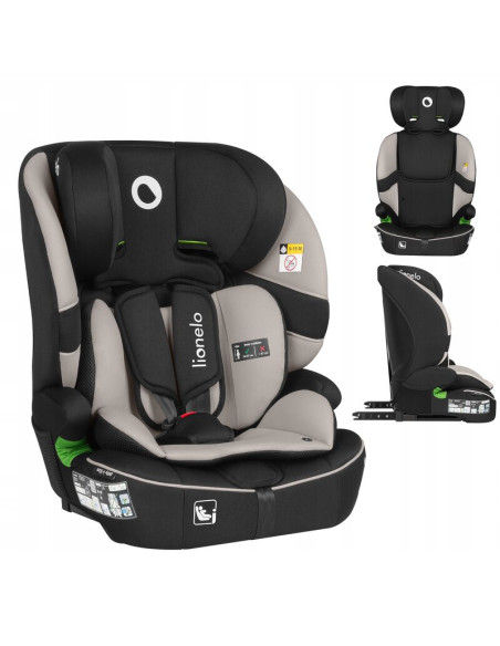 BN-LO-BILLY_I-SIZE_BEIGE_LATTE,Scaun auto i-Size, Lionelo, Billy, 76 - 150 cm, 1/2/3, Isofix + top tether, Tetiera reglabila in 
