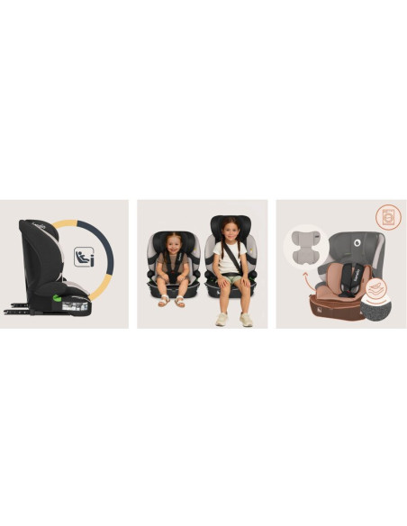 BN-LO-BILLY_I-SIZE_BEIGE_LATTE,Scaun auto i-Size, Lionelo, Billy, 76 - 150 cm, 1/2/3, Isofix + top tether, Tetiera reglabila in 