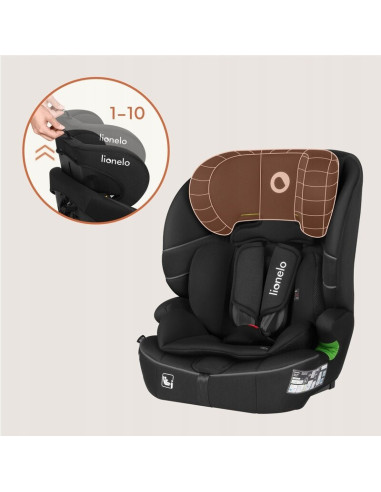 BN-LO-BILLY_I-SIZE_BLACK_CARBON,Scaun auto i-Size, Lionelo, Billy, 76 - 150 cm, 1/2/3, Isofix + top tether, Tetiera reglabila in