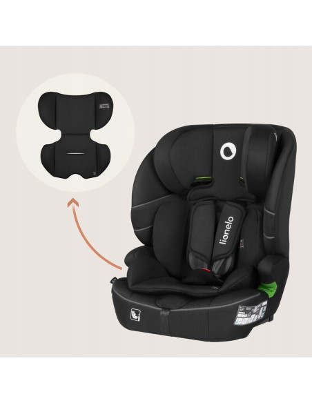 BN-LO-BILLY_I-SIZE_BLACK_CARBON,Scaun auto i-Size, Lionelo, Billy, 76 - 150 cm, 1/2/3, Isofix + top tether, Tetiera reglabila in