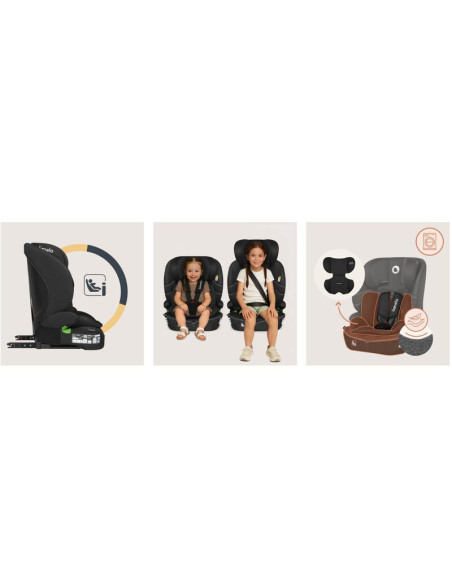 BN-LO-BILLY_I-SIZE_BLACK_CARBON,Scaun auto i-Size, Lionelo, Billy, 76 - 150 cm, 1/2/3, Isofix + top tether, Tetiera reglabila in