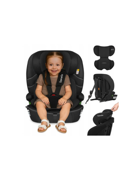 BN-LO-BILLY_I-SIZE_BLACK_CARBON,Scaun auto i-Size, Lionelo, Billy, 76 - 150 cm, 1/2/3, Isofix + top tether, Tetiera reglabila in