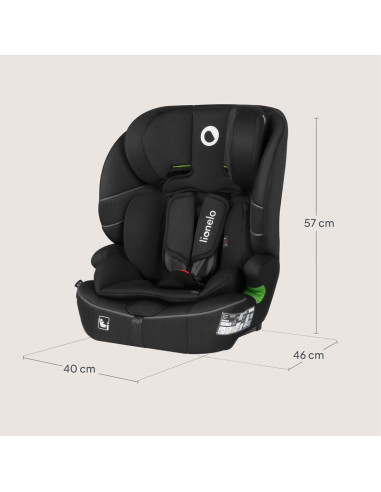 BN-LO-BILLY_I-SIZE_BLACK_CARBON,Scaun auto i-Size, Lionelo, Billy, 76 - 150 cm, 1/2/3, Isofix + top tether, Tetiera reglabila in