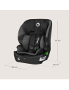 BN-LO-BILLY_I-SIZE_BLACK_GREY,Scaun auto i-Size, Lionelo, Billy, 76 -150 cm, 1/2/3, Isofix + top tether, Tetiera reglabila in 10